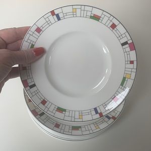 Kate Spade Grammercy Park Collection Set of 7 Saucer Plates 7 1/4” Diameter